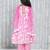 Pink printed cotton kurti plazzo with dupatta set for girls