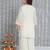 Off- white embroidered cotton kurti with palazzo set for girls