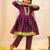 Purple woven taffeta anarkali-pant with dupatta set for girls