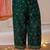 Green woven taffeta anarkali-pant with dupatta set for girls