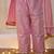 Pink woven taffeta anarkali-pant with dupatta set for girls