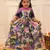 Navy printed banglori silk lehenga choli set for girls