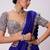 Navy Blue Color Foil Mirror Work Faux Georgette Lehenga Choli