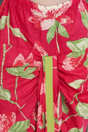 Green embroidered cotton kurta with dhoti set for boy