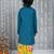 Blue embroidered cotton kurta with dhoti set for boy