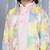 Peach foil printed silk jacket with kurta pajama set for boy