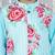 Turquoise printed cotton jacket with kurta pyjama set for boy