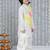 White printed silk blend kurta with dhoti set for boy