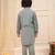 Grey sequins work rayon kurta pyjama set for boy