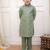 Green sequins work rayon kurta pyjama set for boy
