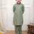 Green sequins work rayon kurta pyjama set for boy