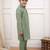 Green sequins work rayon kurta pyjama set for boy