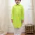 Green woven lurex cotton pathani with salwar set for boy