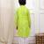 Green woven lurex cotton pathani with salwar set for boy