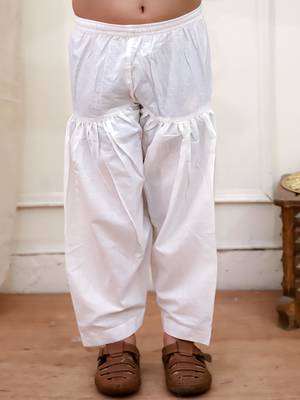 Green woven lurex cotton pathani with salwar set for boy 5