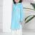 Sky blue woven lurex cotton pathani with salwar set for boy