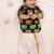 Navy elephant print cotton kurta with lungi set for boy