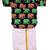 Navy elephant print cotton kurta with lungi set for boy