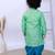 Green printed silk kurta with dhoti set for boy
