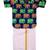 Blue elephant print cotton kurta with lungi set for boy
