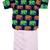 Blue elephant print cotton kurta with lungi set for boy