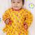 Mustard printed cotton kurta with pyjama set for boy