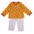 Mustard printed cotton kurta with pyjama set for boy