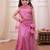 Pink sequins embroiderd net lehenga choli with dupatta set for girls