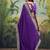 Purple embriodered lace georgette bollywood saree with blouse piece.