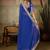 Blue embriodered lace georgette bollywood saree with blouse piece.