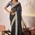 Black embriodered lace georgette bollywood saree with blouse piece.