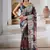 Multi colour printed satin saree