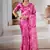 Hot pink printed satin saree