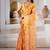 Orange printed satin saree