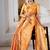 Orange printed satin saree