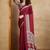 Maroon printed satin saree