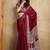 Maroon printed satin saree