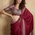 Maroon printed satin saree