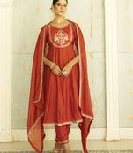 Pink women kurta pant dupatta set