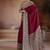 Burgundy printed satin saree