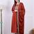Red women kurta pant dupatta set