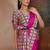 Magenta printed satin saree