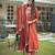 Orange women kurta pant dupatta set