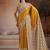 Mustard printed satin saree