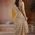 Mustard printed satin saree