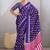 Violet printed satin saree