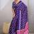 Violet printed satin saree