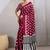 Maroon printed satin saree