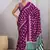 Dark magenta printed satin saree