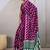 Dark magenta printed satin saree